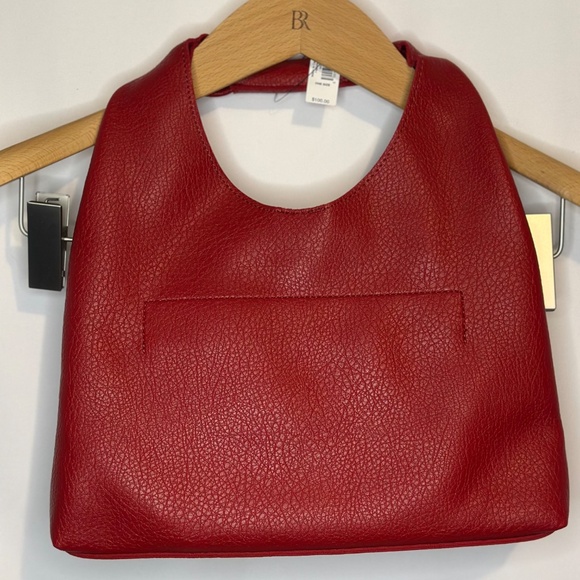 NWT Banana Republic Factory Red mini vegan leather slouchy tote bag - Picture 4 of 4